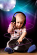 Cute child baby dj in disco Cute child baby dj in disco