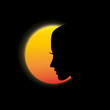 Logo the girl and the sun # Vector