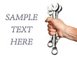 Chrome spanners in a man hand