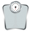 Bathroom scale isolate over white square background Bathroom scale isolate over white square background