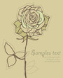 Retro Card With Stylized Rose Vector Retro Card With Stylized Rose Vector