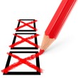Rotstift und 3 Checkboxen