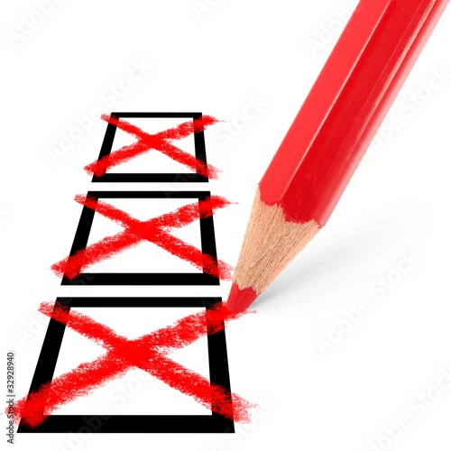 Foto: Rotstift und 3 Checkboxen Rotstift und 3 Checkboxen