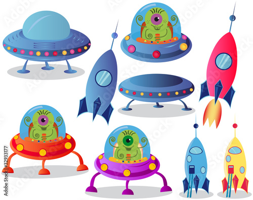 Vector: spaceships on a white background spaceships on a white background