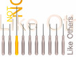 orange and gray screwdrivers and text not like others