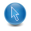 Esfera brillante simbolo flecha cursor Esfera brillante simbolo flecha cursor