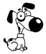 Outlined Dog Cartoon Charactrer Outlined Dog Cartoon Charactrer