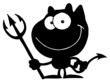 Solid Black Silhouette Of A Devil
