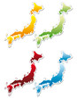 stickers in form of Japan stickers in form of Japan