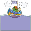 Vector: Cartoon hippie boat. Cartoon hippie boat.