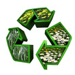 Recycling Logo mit Blumen