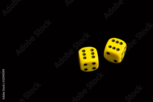Photo: yellow six dice yellow six dice