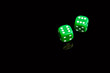 two green dice