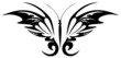Vector illustration. Tattoo black butterfly