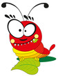 cartoon insect - catepillar on white background