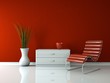 Modernes Design - Roter Liegestuhl