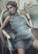 Sxy woman posing in vintage room