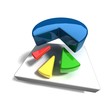 business pie graph on white background