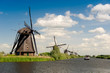 Windmill landscape at Kinderdijk The Netherlands