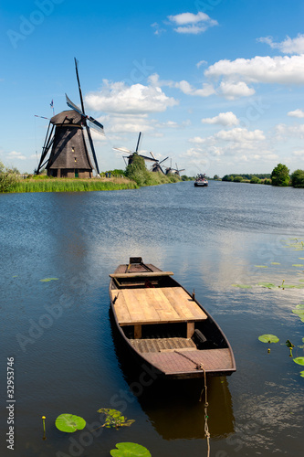 Photo: Windmill landscape at Kinderdijk The Netherlands Windmill landscape at Kinderdijk The Netherlands