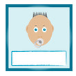 baby greeting card. boy with pacifier