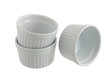 Photo: Three white ceramic individual baking pans Three white ceramic individual baking pans