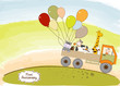 birthday card with toys