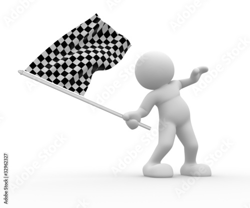 Illustration: With flag on white background With flag on white background