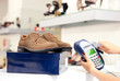 Paying with credit card in shoe store