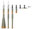 Hi-detailed space rocket with spaceship