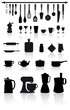 set di utensili, attrezzi, elettrodomestici e posate da cucina