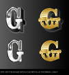 eps Vector image:initials（g）metallic material logo I