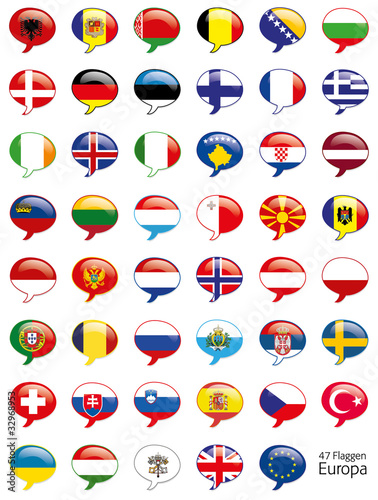 Vector: Europa Flaggen Fahnen Set Buttons Icons Sprechblase 1 Europa Flaggen Fahnen Set Buttons Icons Sprechblase 1