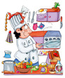 cook, shrimp, restaurant, character,