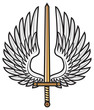 vector design element, heraldic wing and sword