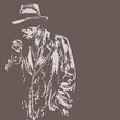 man in hat, graffiti style, vector illustration
