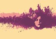 Woman face with closed eyes