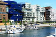 bateaux amarés à la marina des Confluences, Lyon - France
