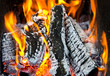 Burning wood and coal in fireplace Burning wood and coal in fireplace