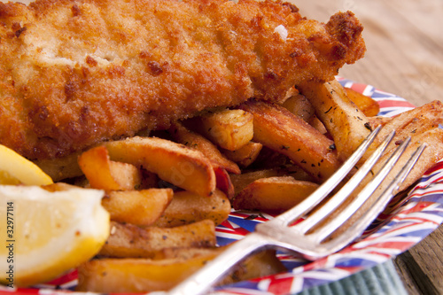 Photo: British fish and chips. British fish and chips.