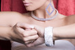 Beautiful blond woman with jewelry Beautiful blond woman with jewelry
