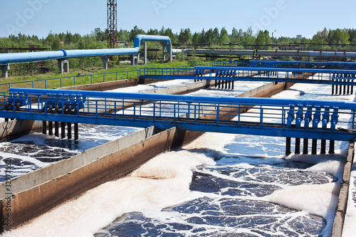 Photo: Water treatment plant with dirty sludge in sedimentation tank Water treatment plant with dirty sludge in sedimentation tank