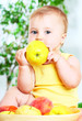 Little baby eating apple Little baby eating apple