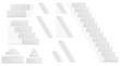 set of white vector staircase isolated on white background