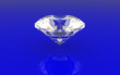 Round brilliant cut diamond perspective isolated on blue Round brilliant cut diamond perspective isolated on blue