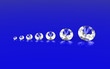 Seven size brilliant round cut diamonds top view Seven size brilliant round cut diamonds top view