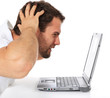 Mann hat ein Computerproblem
