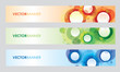 a set of circle banners