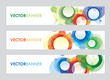 set of circle banners