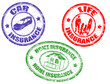 Car, life and home insurance stamps